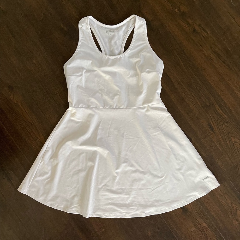 PRINCE Match White Tennis Pickleball Racerback Performance Dress Size Medium - Picture 1 of 7